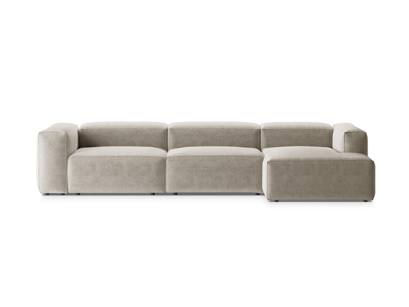 Bergamo Modular Ecksofa rechts 4 Sitzer in Beige präsentiert im Onlineshop von KAQTU Design AG. Ecksofa rechts ist von Cosmopolitan Design