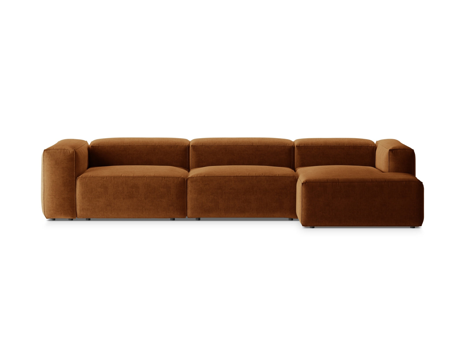 Bergamo Modular Ecksofa rechts 4 Sitzer in Brick präsentiert im Onlineshop von KAQTU Design AG. Ecksofa rechts ist von Cosmopolitan Design