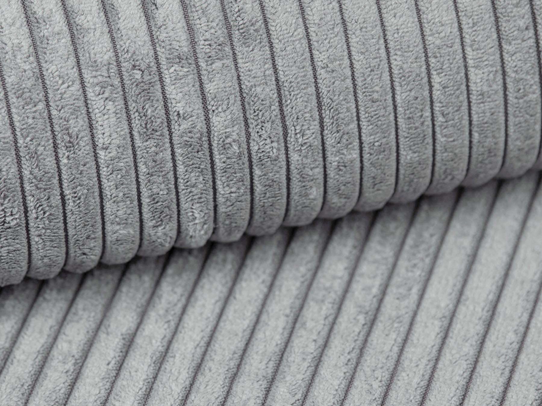 Elegantes 4-Sitzer Ecksofa Campi in Silver-Lincoln D, ideal für entspannte Stunden und geschmackvolle Wohnräume.