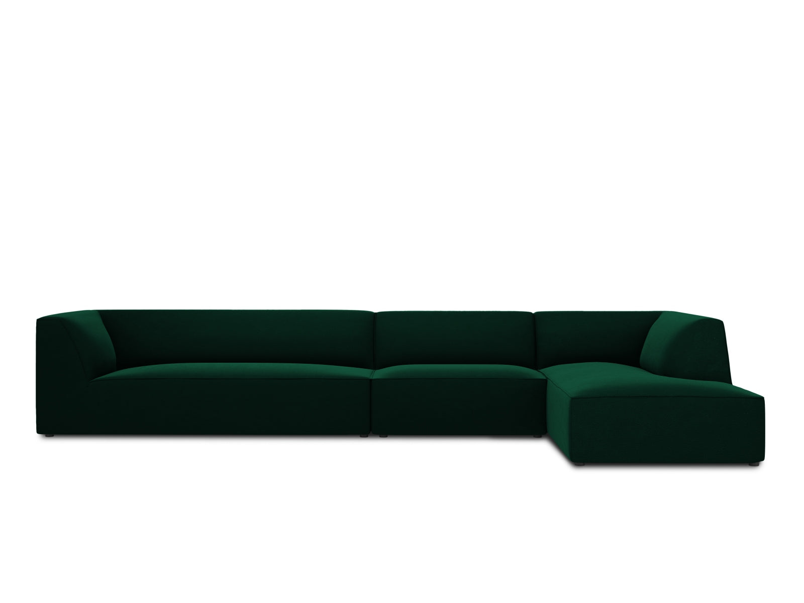Oslo Velour Modular Ecksofa rechts 5 Sitzer in Bottle Green präsentiert im Onlineshop von KAQTU Design AG. Ecksofa rechts ist von Cosmopolitan Design