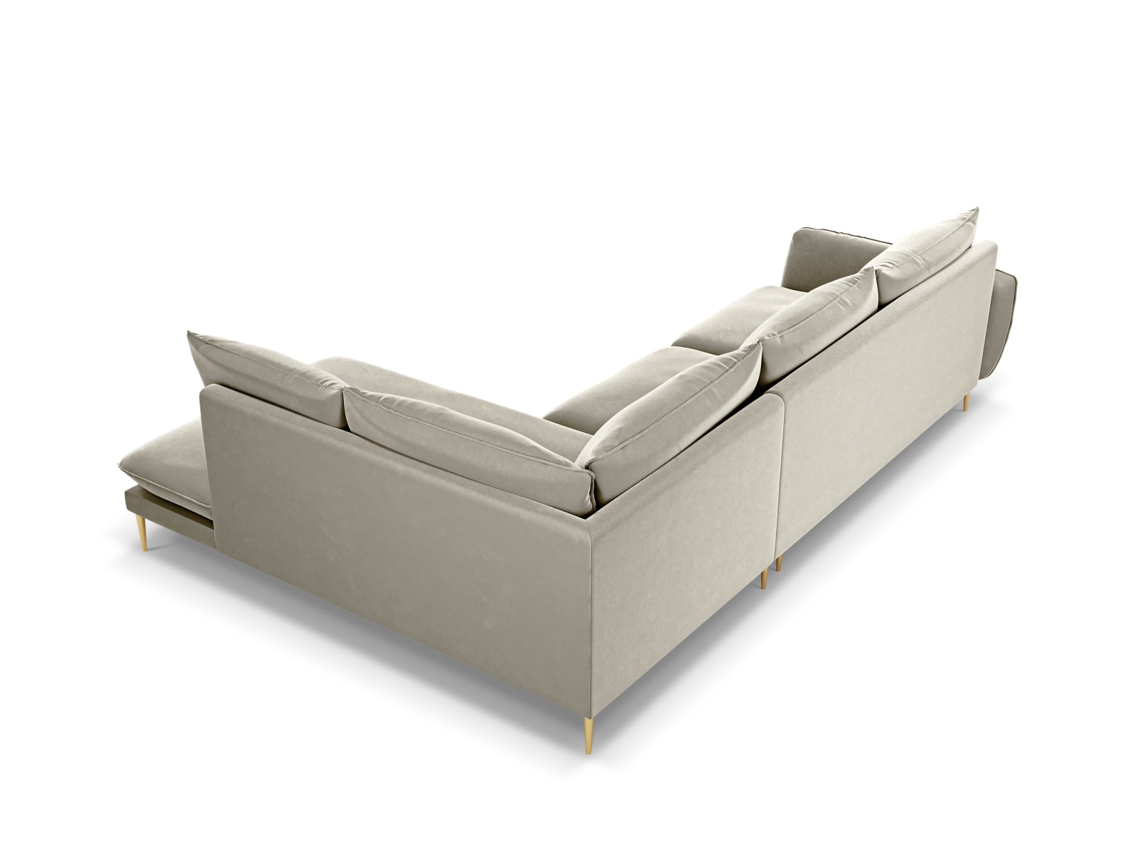 Erleben Sie das Vienna Velour Ecksofa rechts für 6 Personen – ein stilvolles Möbelstück, das Komfort und Eleganz in Ihr Zuhause bringt!