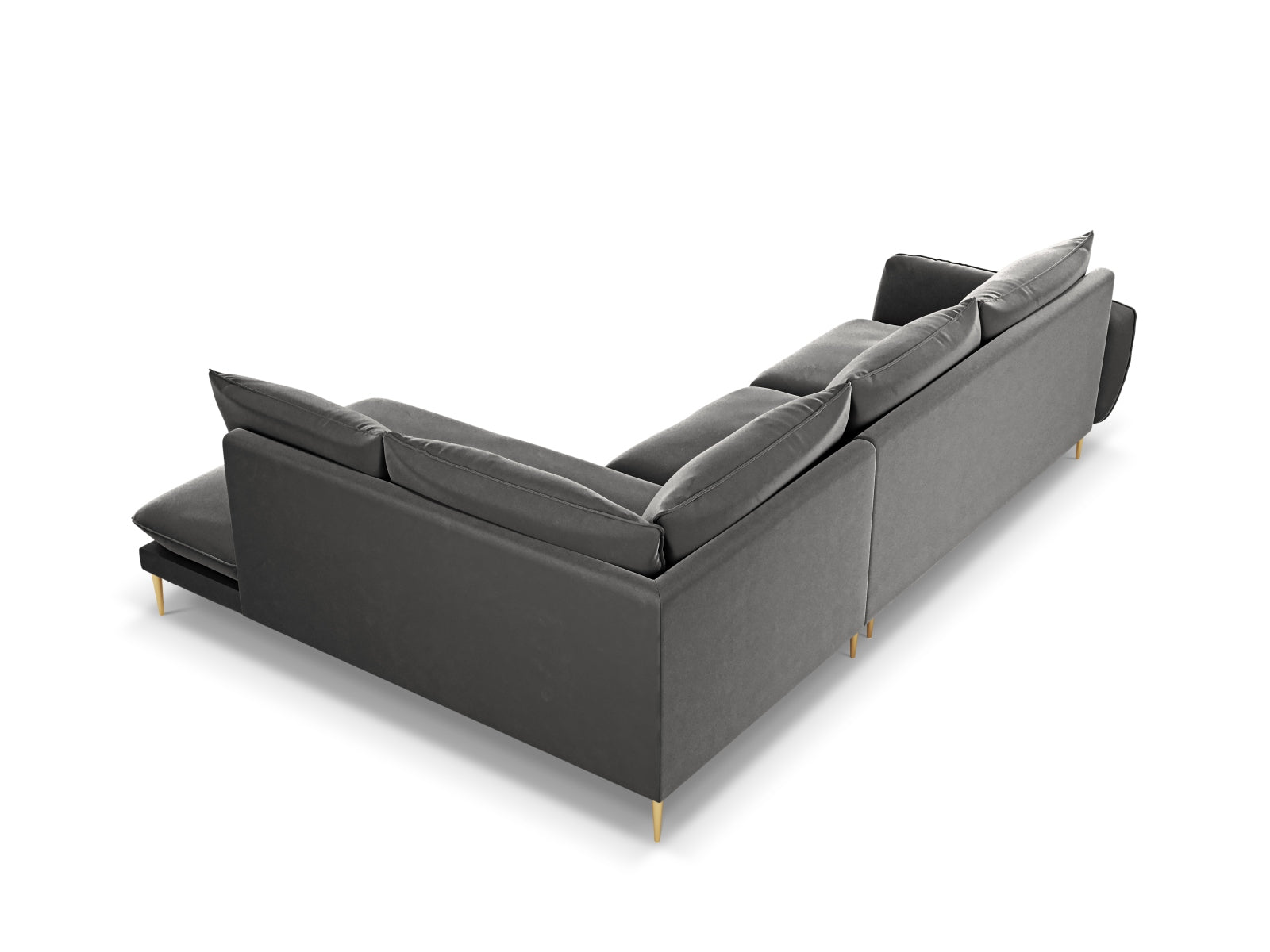 Erleben Sie das Vienna Velour Ecksofa rechts für 6 Personen – ein stilvolles Möbelstück, das Komfort und Eleganz in Ihr Zuhause bringt!
