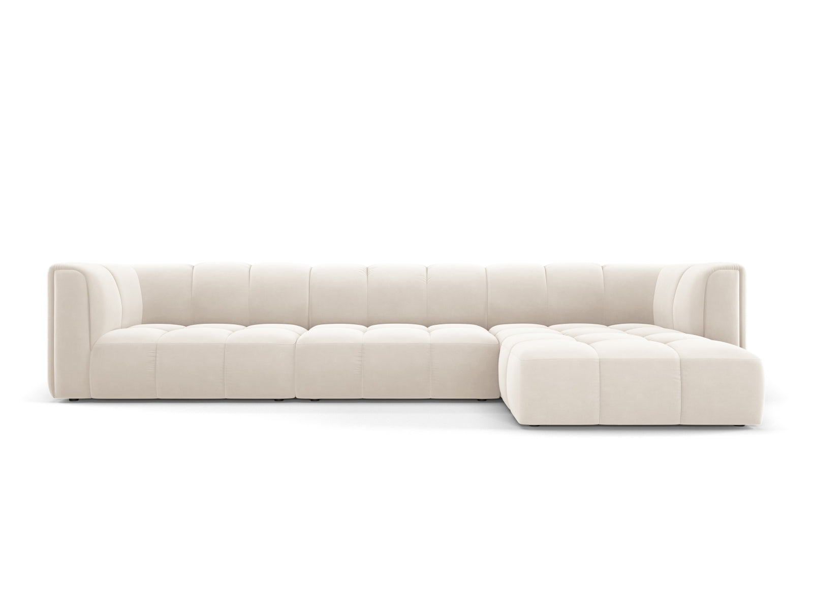 5-Sitzer Modular Ecksofa rechts Moritz in Light Beige-Bluvel präsentiert im Onlineshop von KAQTU Design AG. Ecksofa rechts ist von Cosmopolitan Design