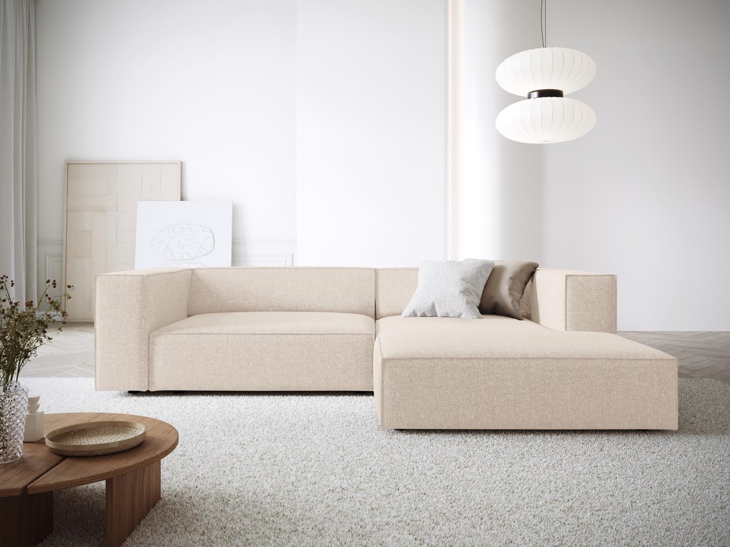 Arendal Ecksofa rechts 3 Sitzer in Light Beige präsentiert im Onlineshop von KAQTU Design AG. Ecksofa rechts ist von Cosmopolitan Design