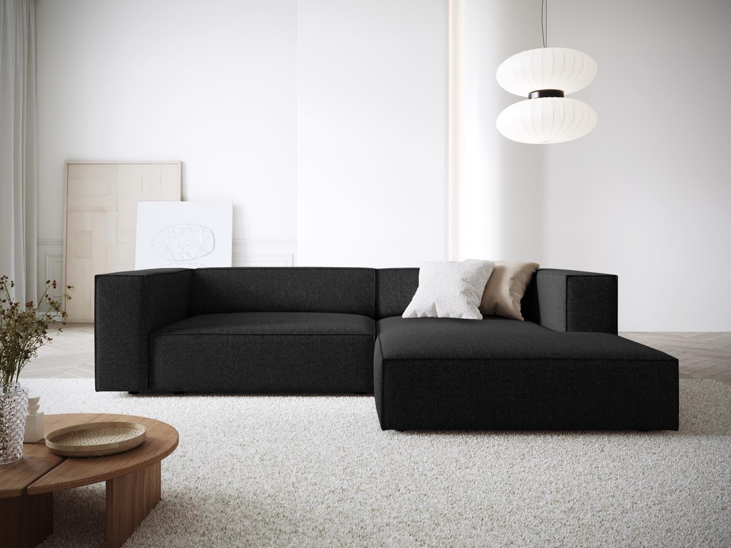 Arendal Ecksofa rechts 3 Sitzer in Black präsentiert im Onlineshop von KAQTU Design AG. Ecksofa rechts ist von Cosmopolitan Design