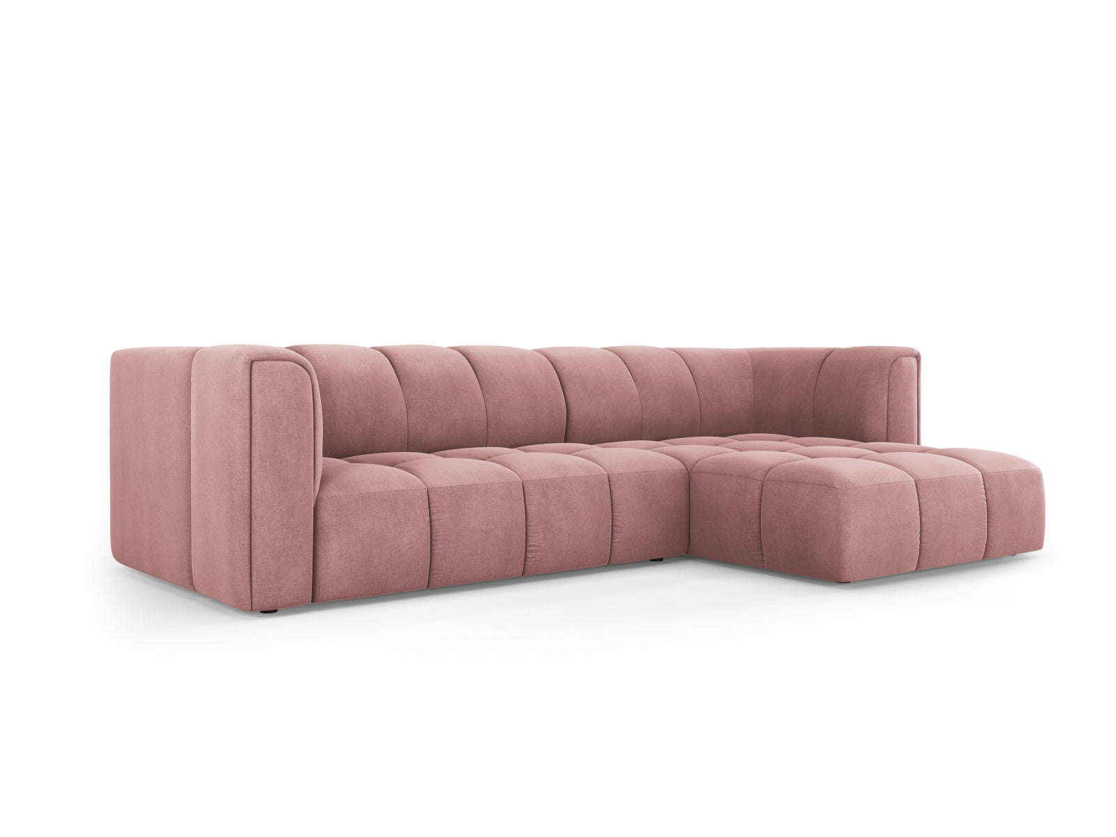 Elegantes 3-Sitzer Ecksofa Moritz in stilvollem Pink, ideal für moderne Wohnräume, präsentiert von Cosmopolitan Design.