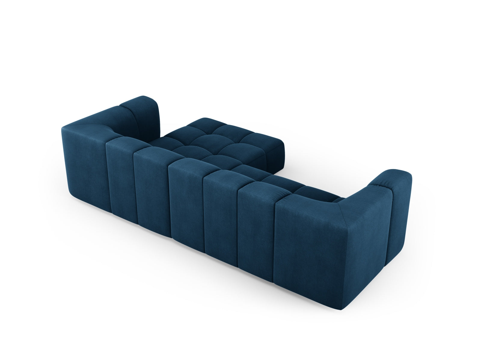 Modernes 3-Sitzer Ecksofa Moritz in Royal Blue-Rebel, perfekt für gemütliche Ecken und stilvolle Einrichtungsideen von Cosmopolitan Design.