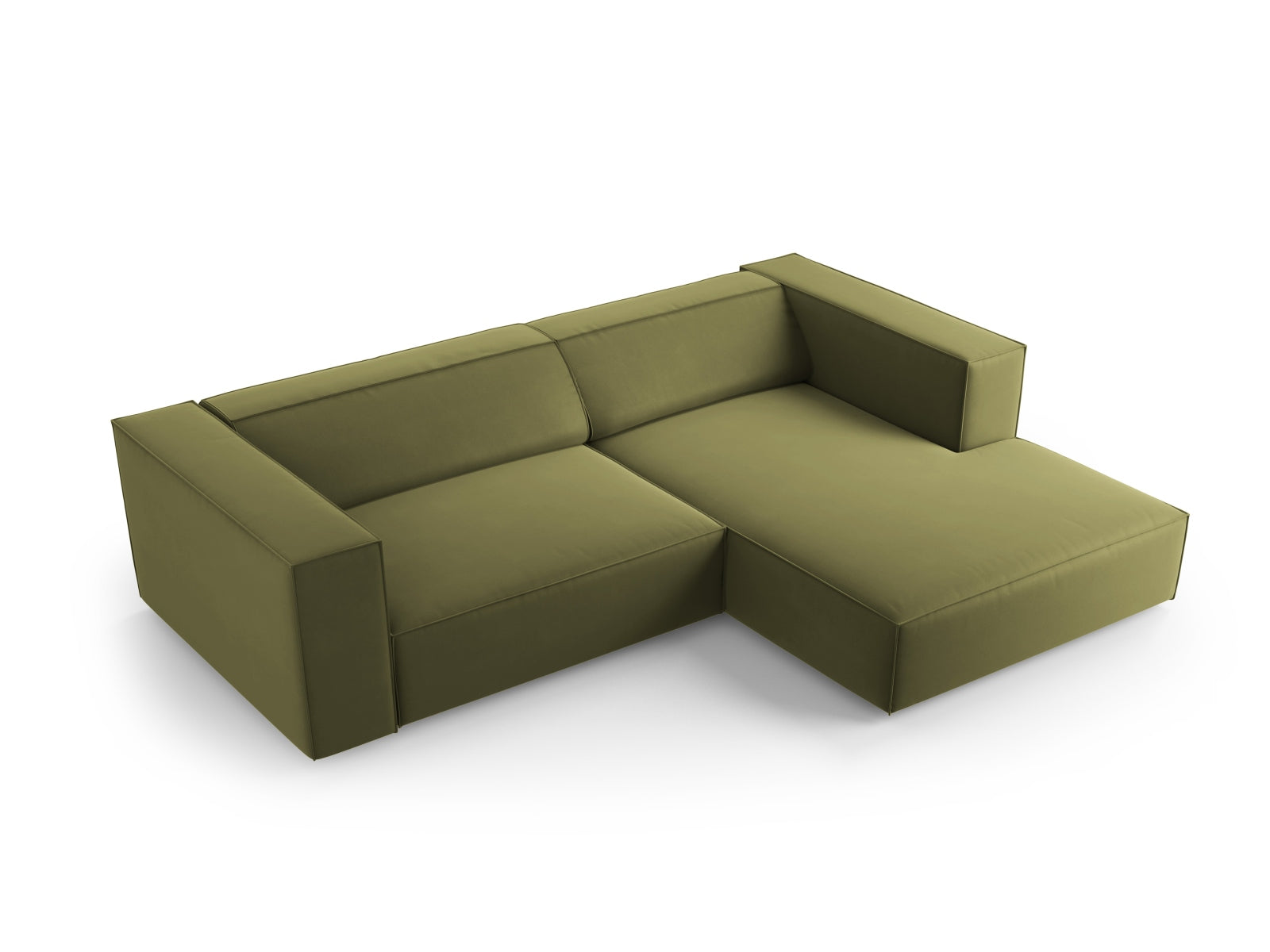 Arendal Velour Ecksofa rechts 3 Sitzer in Light Green präsentiert im Onlineshop von KAQTU Design AG. Ecksofa rechts ist von Cosmopolitan Design