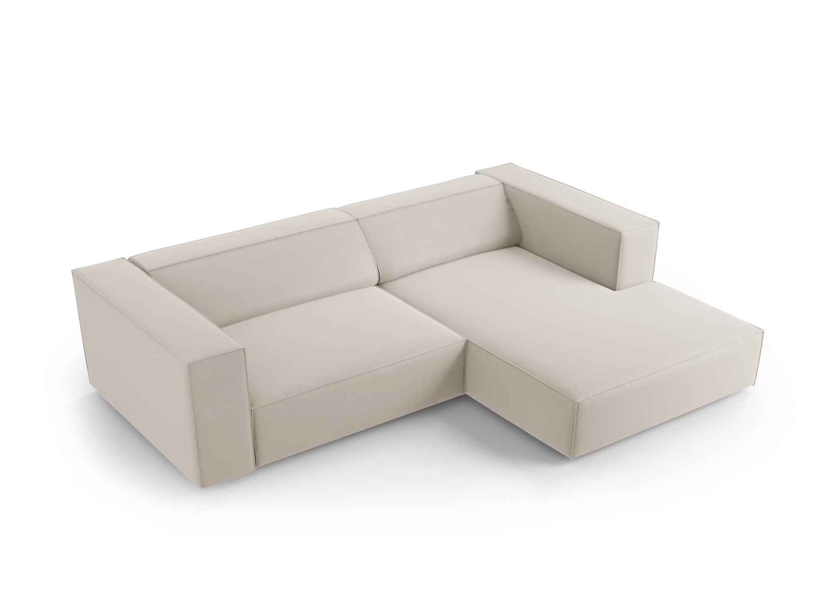 Arendal Velour Ecksofa rechts 3 Sitzer in Ecru präsentiert im Onlineshop von KAQTU Design AG. Ecksofa rechts ist von Cosmopolitan Design