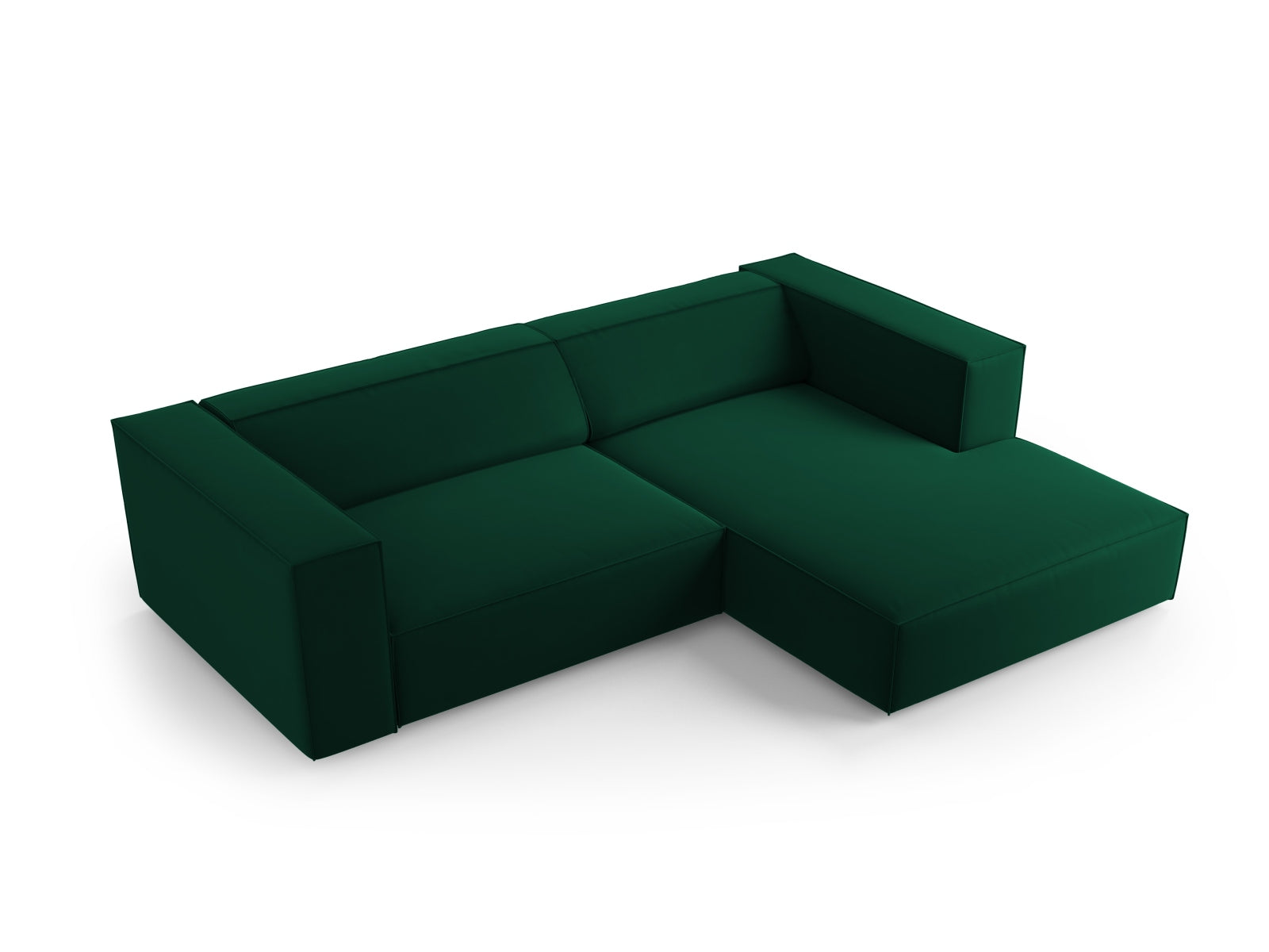 Arendal Velour Ecksofa rechts 3 Sitzer in Bottle Green präsentiert im Onlineshop von KAQTU Design AG. Ecksofa rechts ist von Cosmopolitan Design