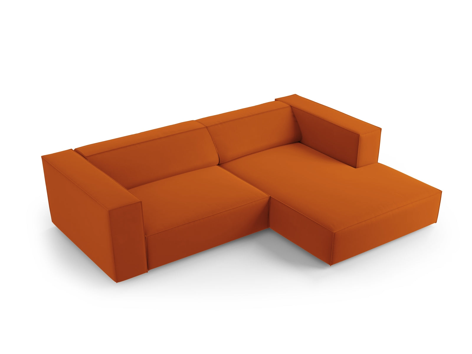 Arendal Velour Ecksofa rechts 3 Sitzer in Terracotta präsentiert im Onlineshop von KAQTU Design AG. Ecksofa rechts ist von Cosmopolitan Design