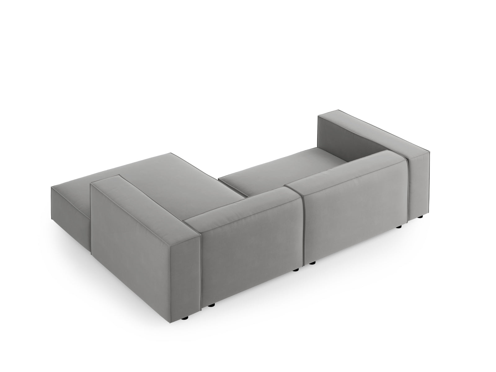 Arendal Velour Ecksofa rechts 3 Sitzer in Light Grey präsentiert im Onlineshop von KAQTU Design AG. Ecksofa rechts ist von Cosmopolitan Design