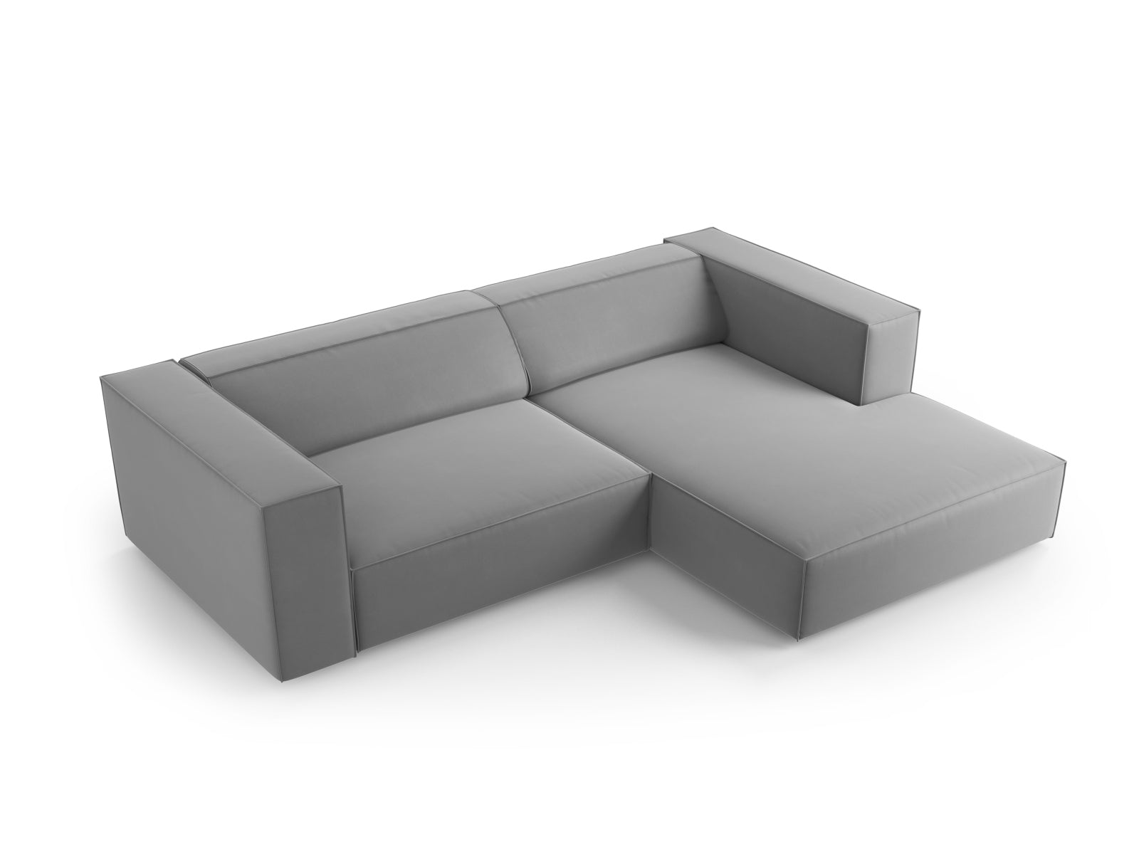 Arendal Velour Ecksofa rechts 3 Sitzer in Light Grey präsentiert im Onlineshop von KAQTU Design AG. Ecksofa rechts ist von Cosmopolitan Design