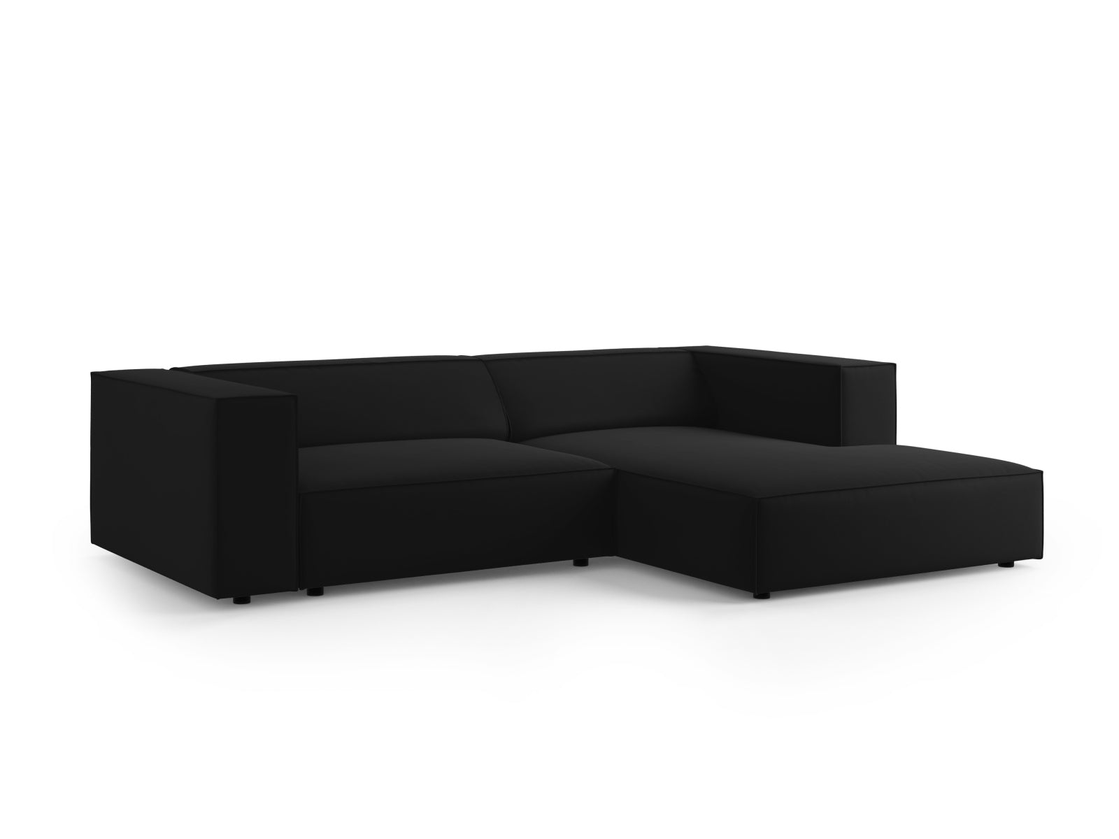 Arendal Velour Ecksofa rechts 3 Sitzer in Black präsentiert im Onlineshop von KAQTU Design AG. Ecksofa rechts ist von Cosmopolitan Design