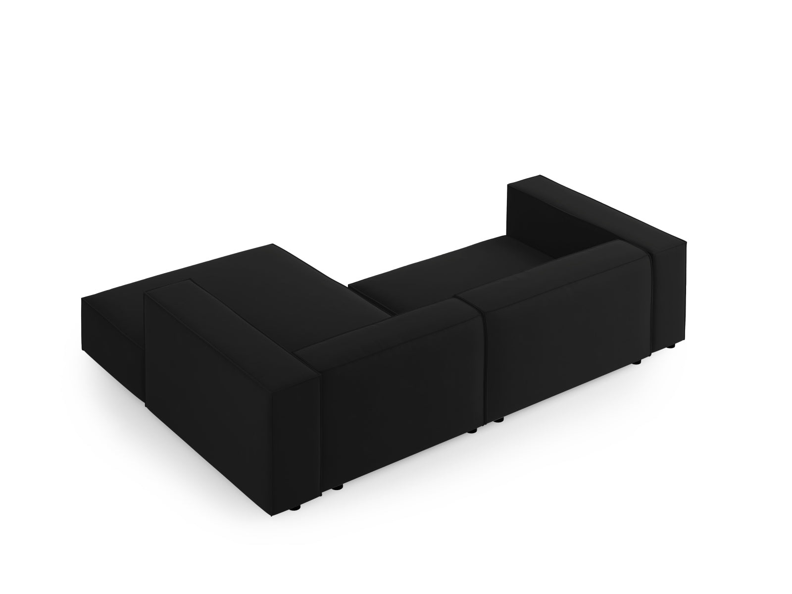 Arendal Velour Ecksofa rechts 3 Sitzer in Black präsentiert im Onlineshop von KAQTU Design AG. Ecksofa rechts ist von Cosmopolitan Design