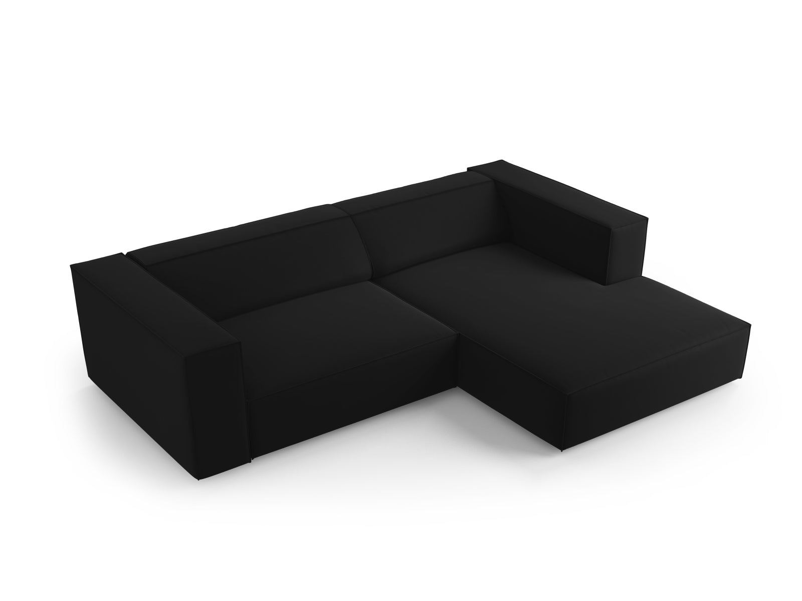 Arendal Velour Ecksofa rechts 3 Sitzer in Black präsentiert im Onlineshop von KAQTU Design AG. Ecksofa rechts ist von Cosmopolitan Design