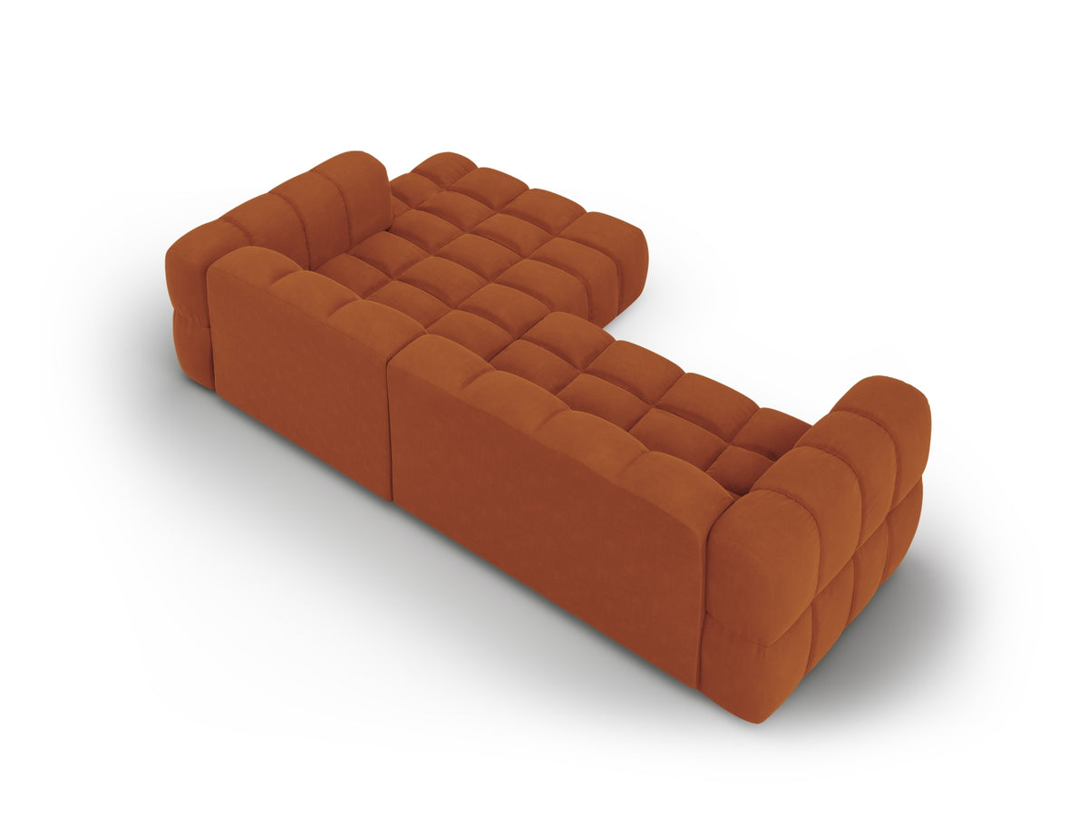 Sky Velour modulares Ecksofa rechts 4 Sitzer 162cm in Terracotta-Casino präsentiert im Onlineshop von KAQTU Design AG. L-Sofa rechts ist von Cosmopolitan Design