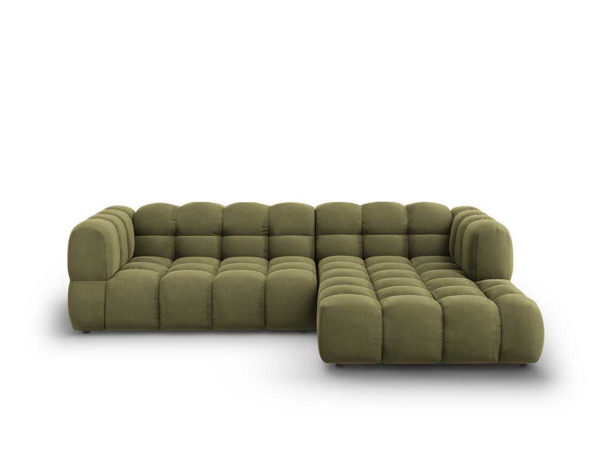 Sky Velour modulares Ecksofa rechts 4 Sitzer 162cm in Light Green-Casino präsentiert im Onlineshop von KAQTU Design AG. L-Sofa rechts ist von Cosmopolitan Design