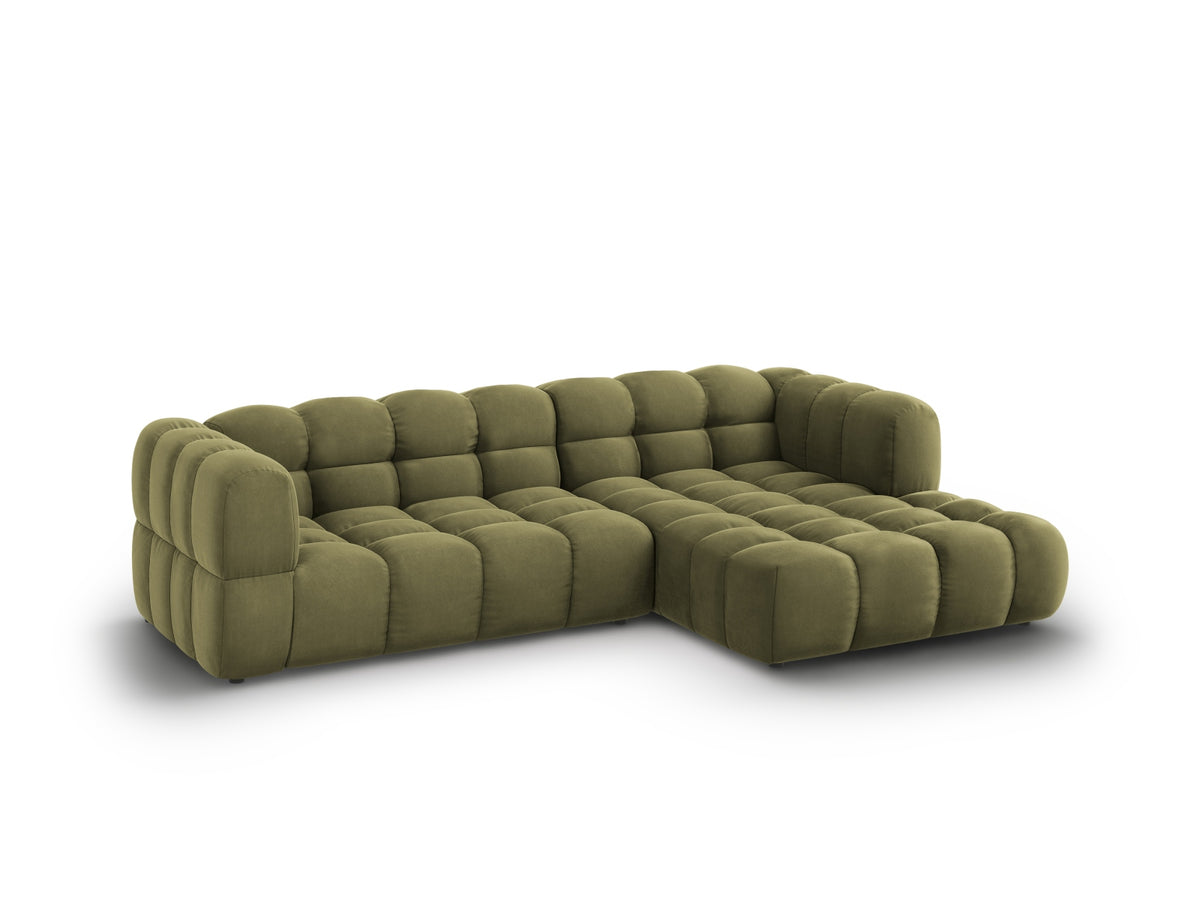 Sky Velour modulares Ecksofa rechts 4 Sitzer 162cm in Light Green-Casino präsentiert im Onlineshop von KAQTU Design AG. L-Sofa rechts ist von Cosmopolitan Design