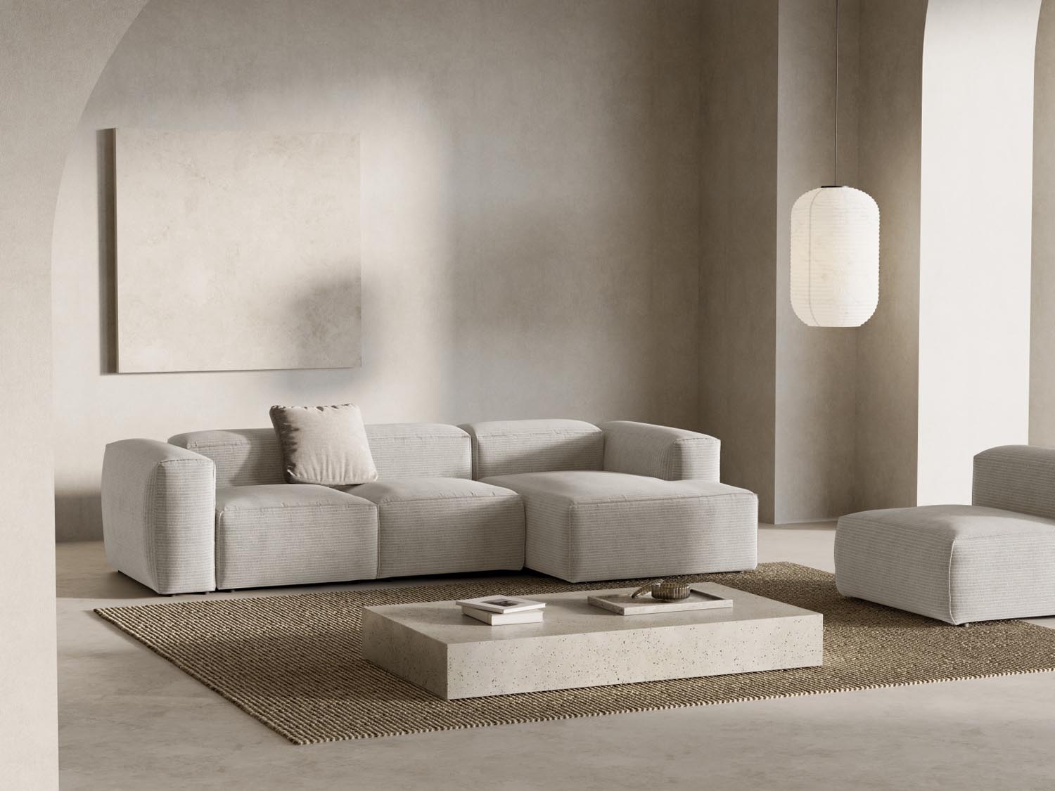 Entspannen Sie stilvoll mit dem Bergamo Modular Ecksofa rechts von Cosmopolitan Design. Perfekte Kombination aus Komfort und modernem Design für Ihr Zuhause!