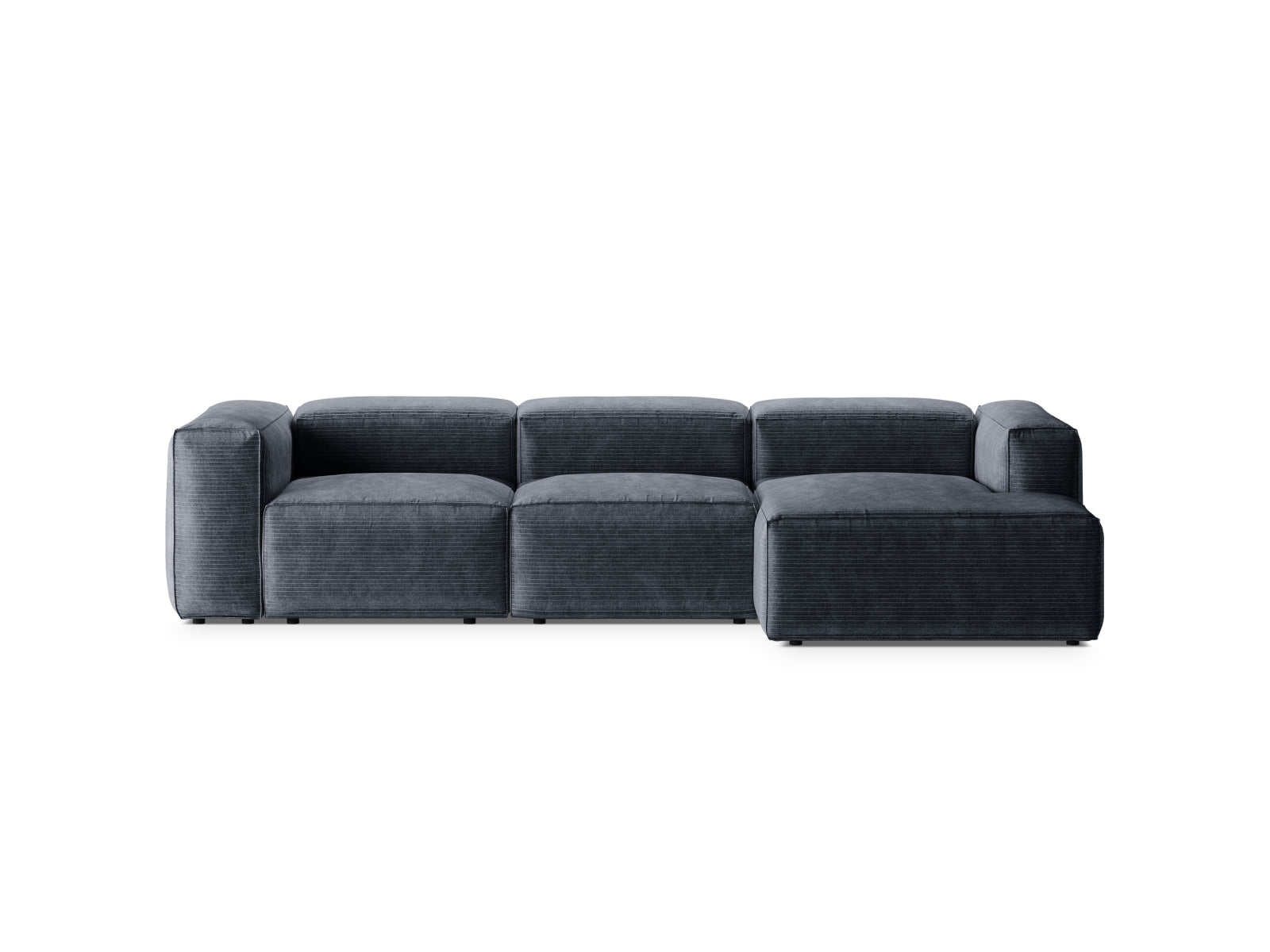 Bergamo Modular Ecksofa rechts 3 Sitzer in Muted Blue präsentiert im Onlineshop von KAQTU Design AG. Ecksofa rechts ist von Cosmopolitan Design