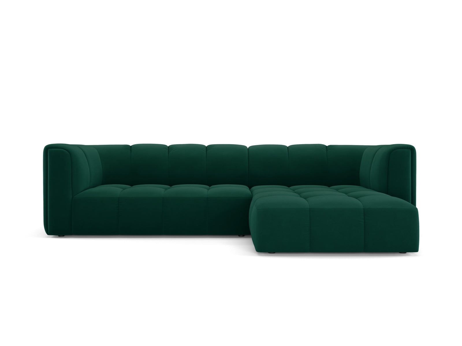 3-Sitzer Modular Ecksofa rechts Moritz in Bottle Green-Bluvel präsentiert im Onlineshop von KAQTU Design AG. Ecksofa rechts ist von Cosmopolitan Design
