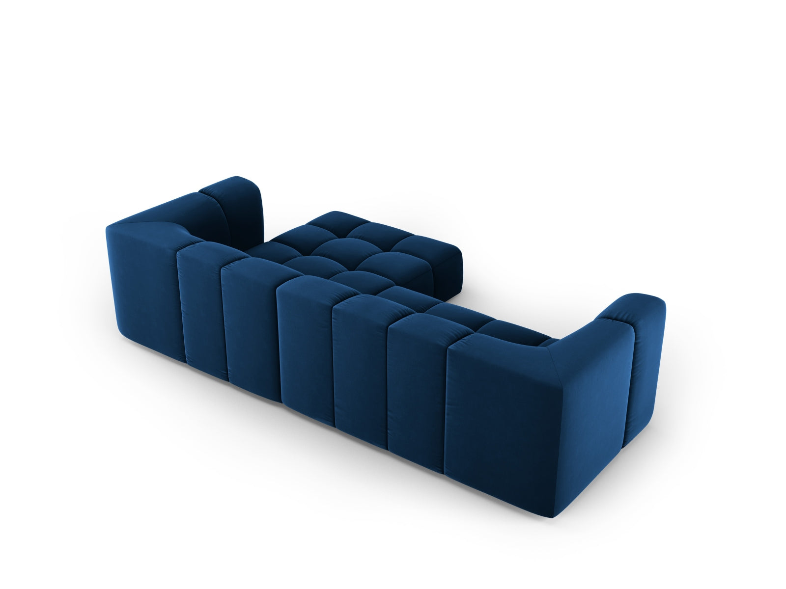Modulares 3-Sitzer Ecksofa Moritz in Royal Blue-Bluvel, perfekt für moderne Wohnkonzepte, erhältlich bei Cosmopolitan Design.
