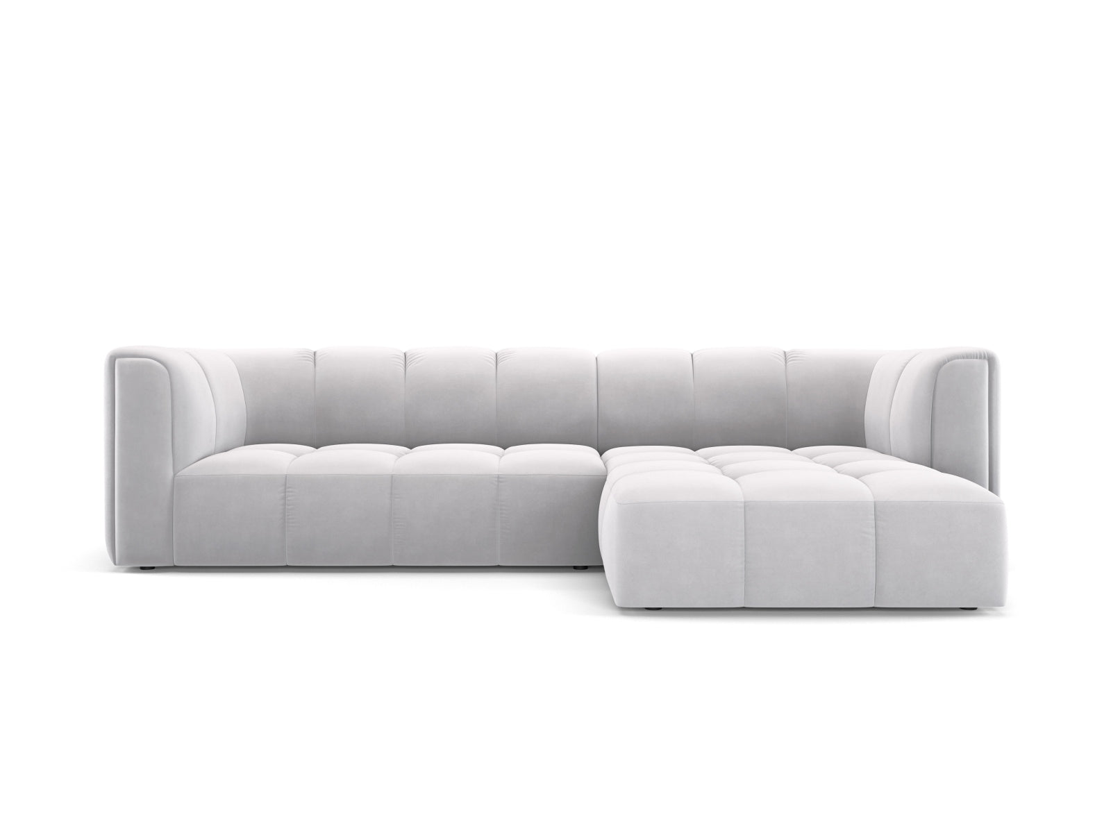 3-Sitzer Modular Ecksofa rechts Moritz in Silver-Bluvel präsentiert im Onlineshop von KAQTU Design AG. Ecksofa rechts ist von Cosmopolitan Design
