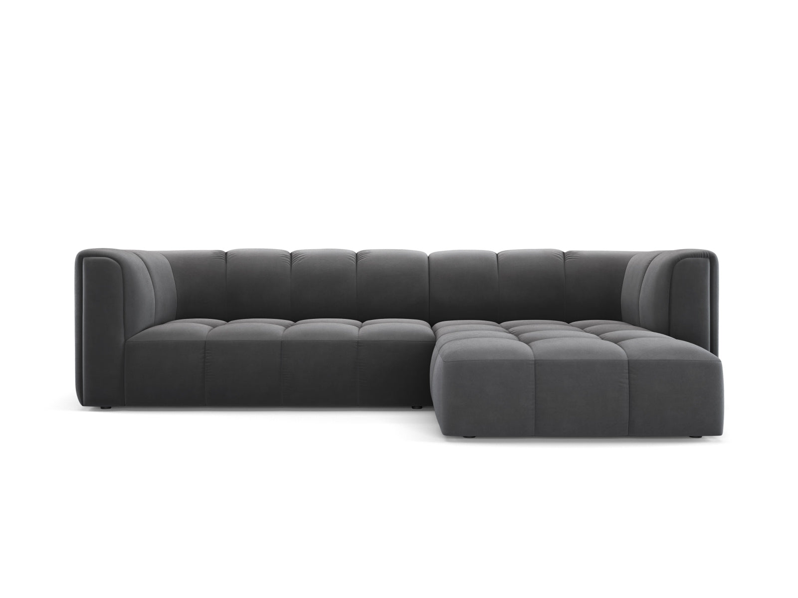 3-Sitzer Modular Ecksofa rechts Moritz in Grey-Bluvel präsentiert im Onlineshop von KAQTU Design AG. Ecksofa rechts ist von Cosmopolitan Design