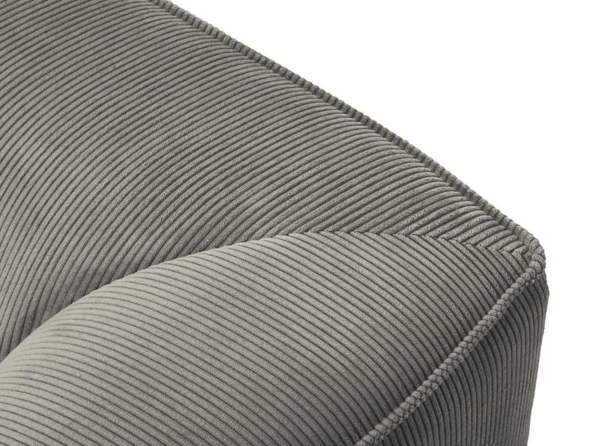 Modulares Ecksofa Siena rechts, 3-Sitzer in Light Beige-Scala Cordstoff, Massivholzrahmen, schwarze Kunststoffbeine, Sitzhöhe 40 cm.