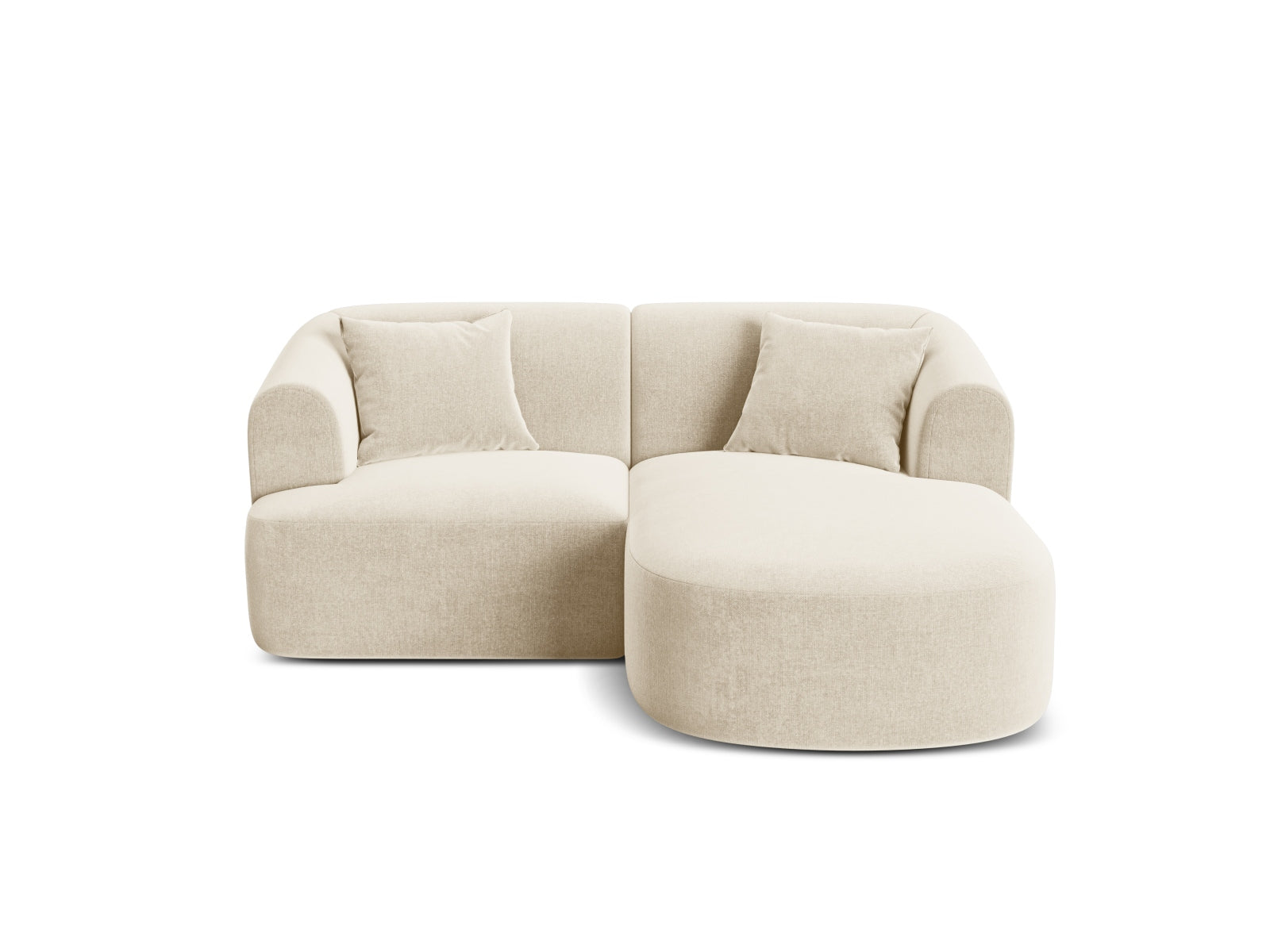 Campi Velour Modular Ecksofa rechts 3 Sitzer in Light Beige präsentiert im Onlineshop von KAQTU Design AG. Ecksofa rechts ist von Cosmopolitan Design