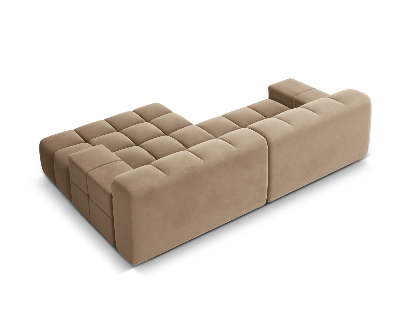 Elegantes 2-Sitzer Ecksofa rechts Hawaii in edlem Cappuccino-Magic Velvet, ideal für gemütliche und moderne Wohnräume.