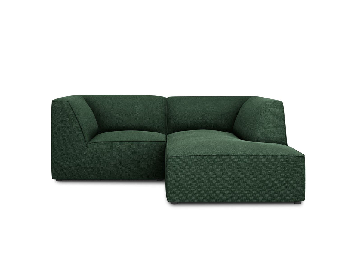 Modulares Ecksofa Siena rechts, 3-Sitzer in Light Beige-Scala Cordstoff, Massivholzrahmen, schwarze Kunststoffbeine, Sitzhöhe 40 cm.