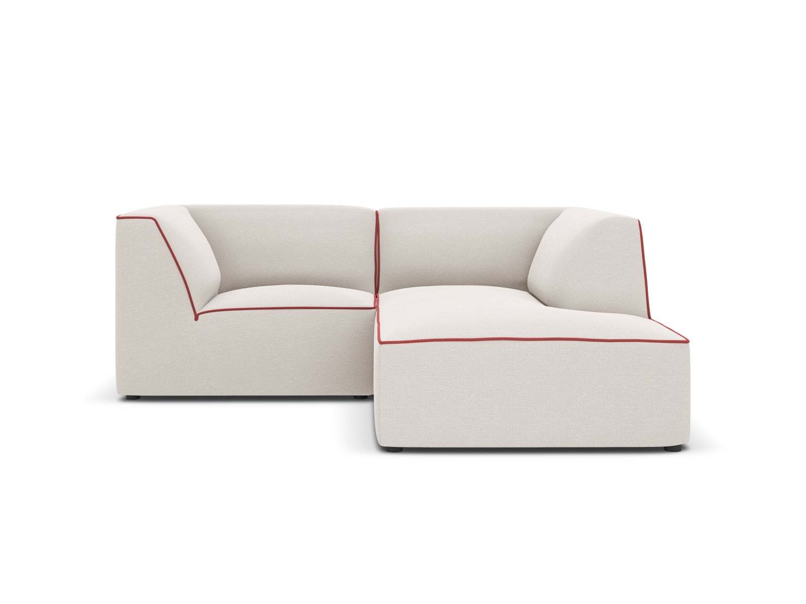 Oslo Modular Ecksofa rechts 3 Sitzer in Grey Beige Melange, Terracotta präsentiert im Onlineshop von KAQTU Design AG. Ecksofa rechts ist von Cosmopolitan Design