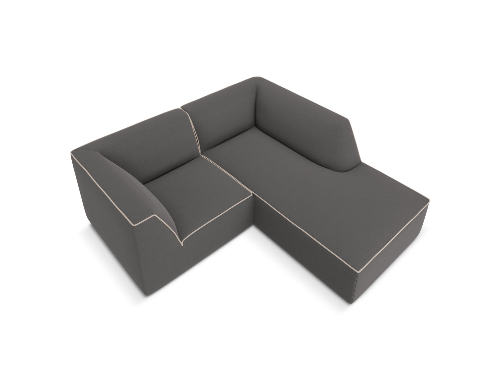 Oslo Modular Ecksofa rechts 3 Sitzer in Grey, Grey Beige Melange präsentiert im Onlineshop von KAQTU Design AG. Ecksofa rechts ist von Cosmopolitan Design