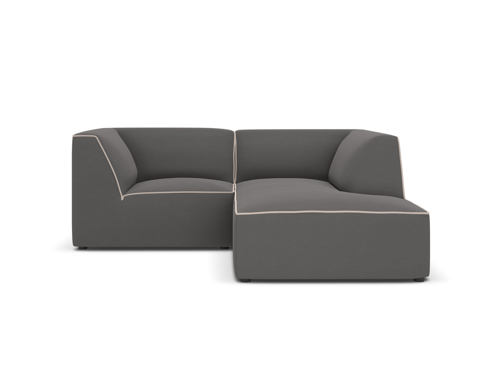 Oslo Modular Ecksofa rechts 3 Sitzer in Grey, Grey Beige Melange präsentiert im Onlineshop von KAQTU Design AG. Ecksofa rechts ist von Cosmopolitan Design