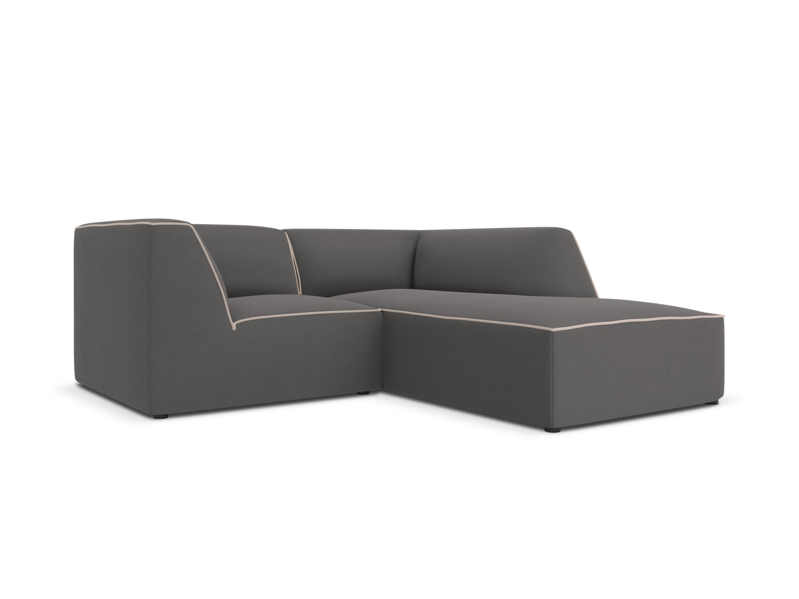 Oslo Modular Ecksofa rechts 3 Sitzer in Grey, Grey Beige Melange präsentiert im Onlineshop von KAQTU Design AG. Ecksofa rechts ist von Cosmopolitan Design