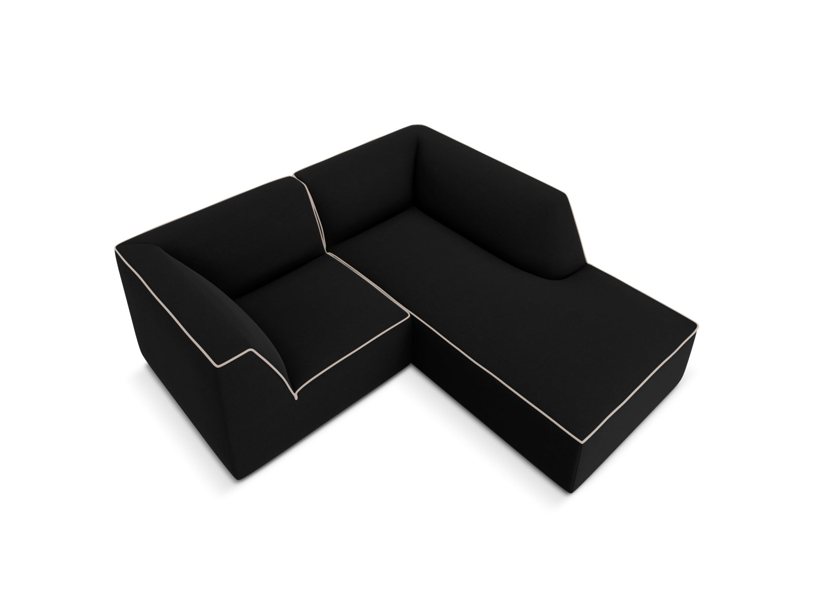 Oslo Modular Ecksofa rechts 3 Sitzer in Black, Grey Beige Melange präsentiert im Onlineshop von KAQTU Design AG. Ecksofa rechts ist von Cosmopolitan Design