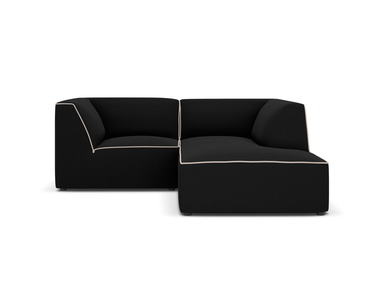 Oslo Modular Ecksofa rechts 3 Sitzer in Black, Grey Beige Melange präsentiert im Onlineshop von KAQTU Design AG. Ecksofa rechts ist von Cosmopolitan Design