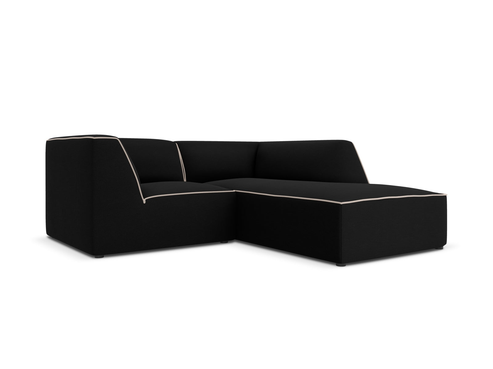 Oslo Modular Ecksofa rechts 3 Sitzer in Black, Grey Beige Melange präsentiert im Onlineshop von KAQTU Design AG. Ecksofa rechts ist von Cosmopolitan Design