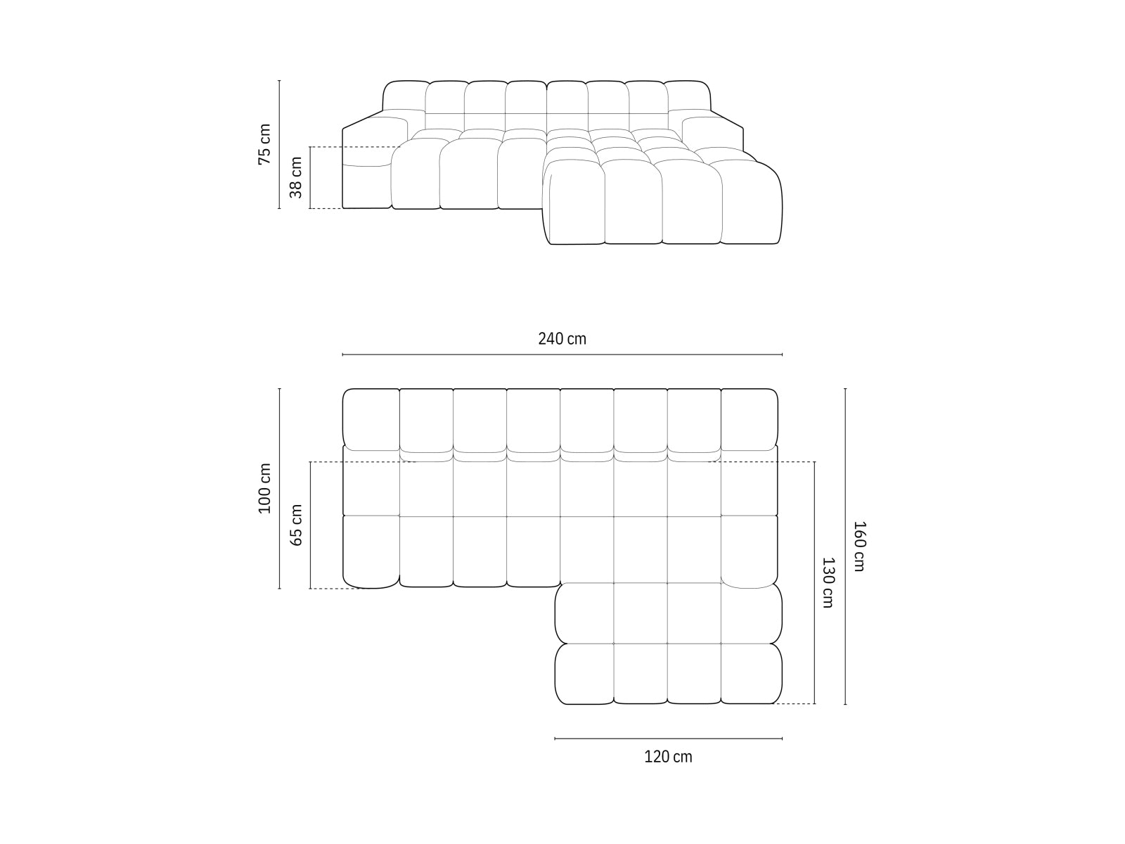 Elegantes 2-Sitzer Ecksofa rechts Hawaii in kräftigem Royalblau, perfekt für stilvolle Wohnzimmer, von Cosmopolitan Design.