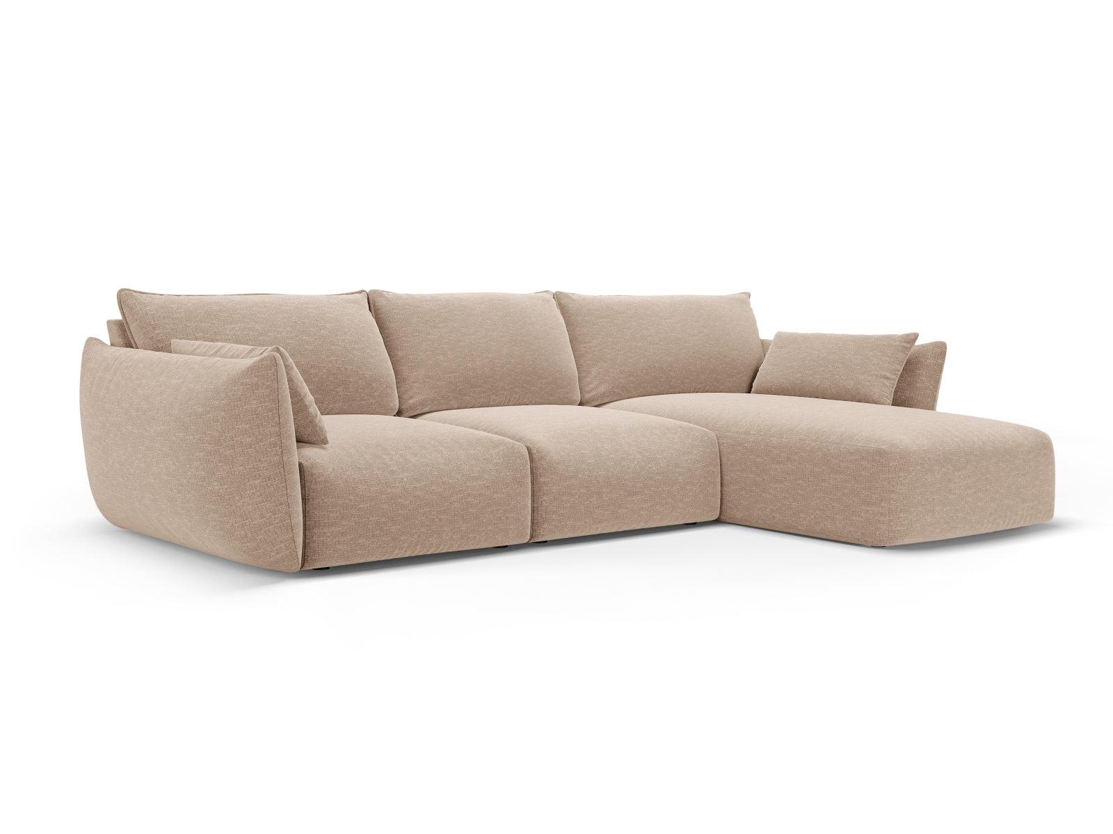 Beige 5-Sitzer Ecksofa Matera von Cosmopolitan Design, stilvolles und modernes Design für Ihr Wohnzimmer, bequem und einladend.