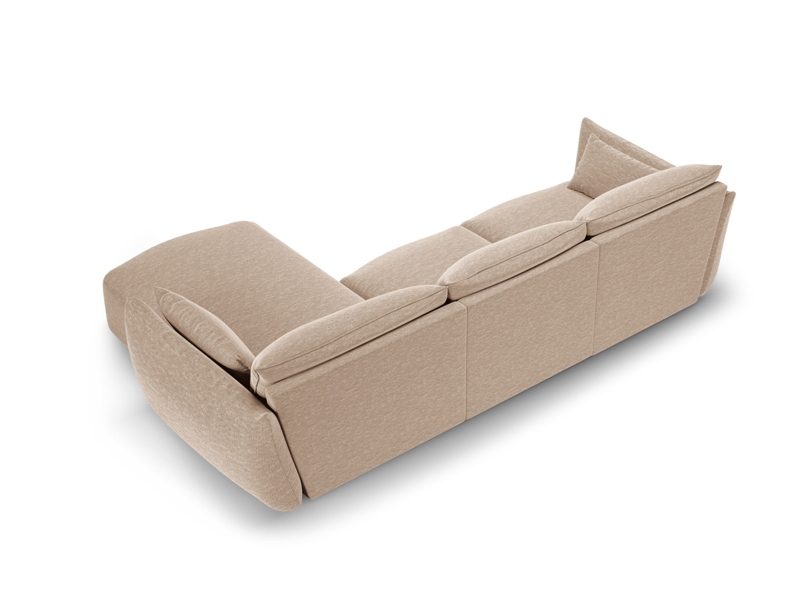 Elegantes 5-Sitzer Ecksofa Matera in Beige von Cosmopolitan Design, ideal für gemütliche Abende und stilvolle Wohnräume.