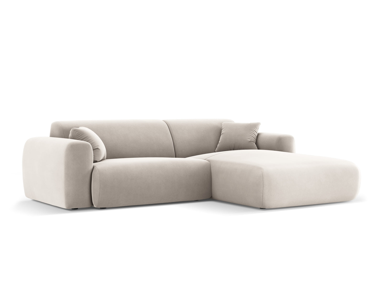 Nolio Velour Ecksofa rechts 4 Sitzer 170cm in Light Beige präsentiert im Onlineshop von KAQTU Design AG. Ecksofa rechts ist von Cosmopolitan Design