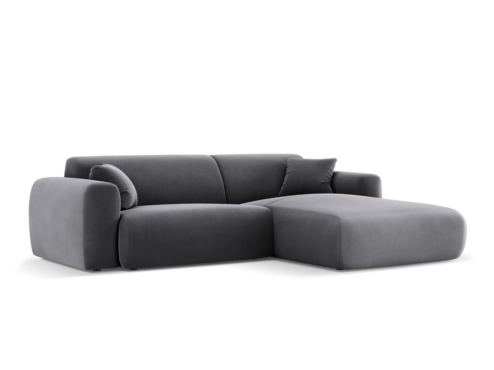 Nolio Velour Ecksofa rechts 4 Sitzer 170cm in Dark Grey präsentiert im Onlineshop von KAQTU Design AG. Ecksofa rechts ist von Cosmopolitan Design