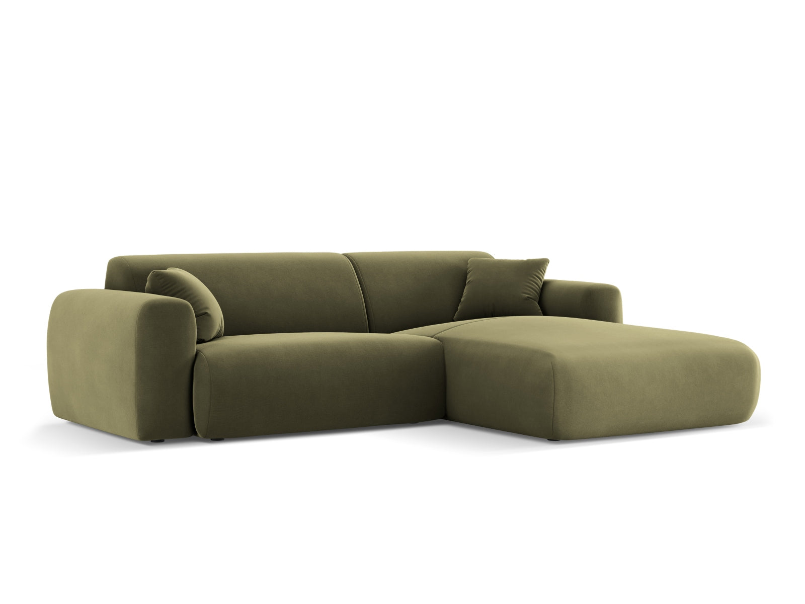 Nolio Velour Ecksofa rechts 4 Sitzer 170cm in Light Green präsentiert im Onlineshop von KAQTU Design AG. Ecksofa rechts ist von Cosmopolitan Design