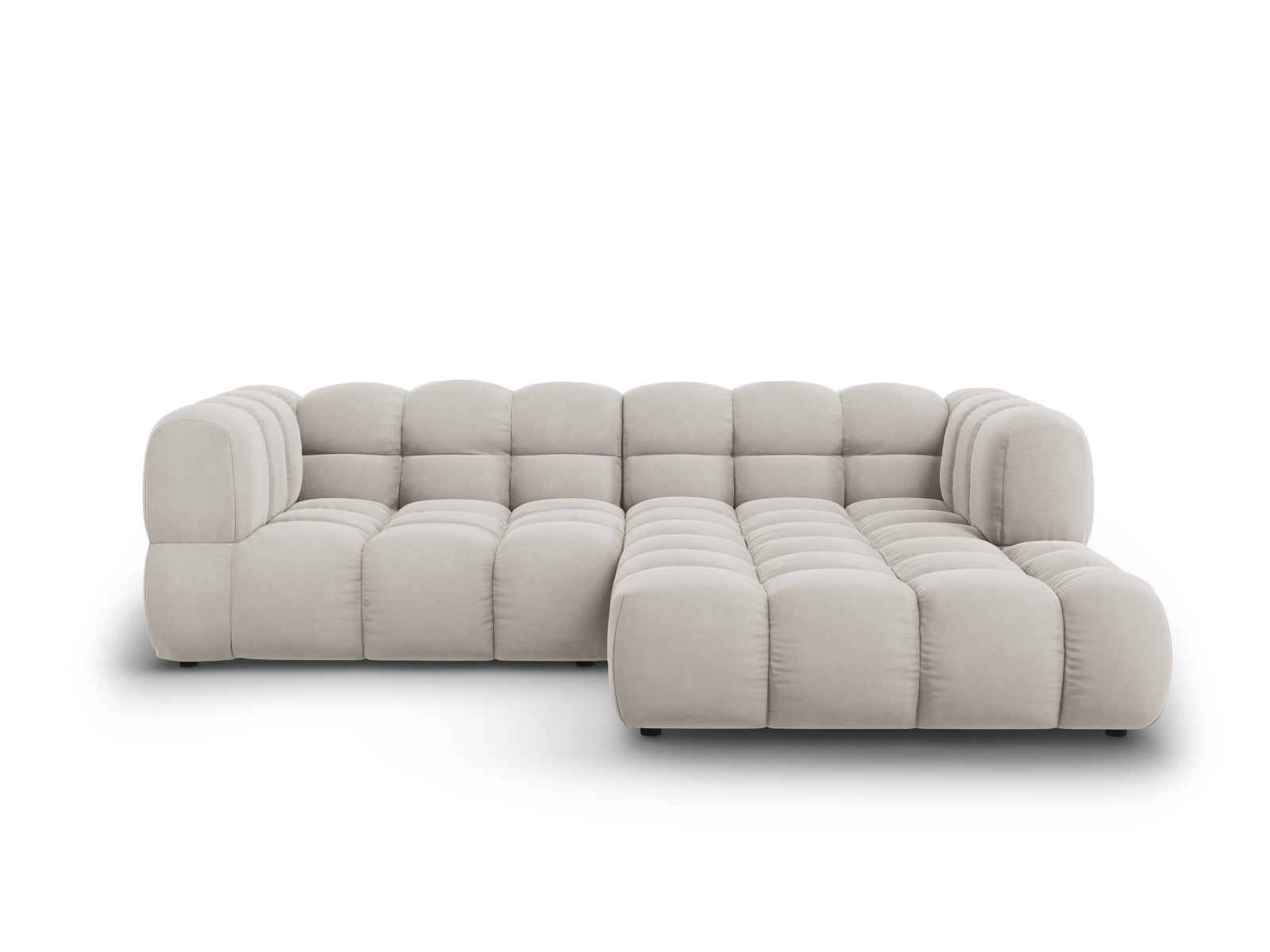 Sky Velour modulares Ecksofa rechts 3 Sitzer 162cm in Light Beige-Casino präsentiert im Onlineshop von KAQTU Design AG. L-Sofa rechts ist von Cosmopolitan Design