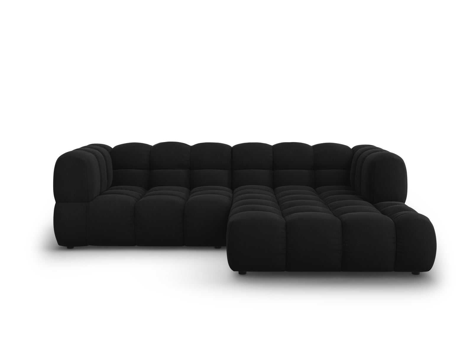 Sky Velour modulares Ecksofa rechts 3 Sitzer 162cm in Black-Casino präsentiert im Onlineshop von KAQTU Design AG. L-Sofa rechts ist von Cosmopolitan Design