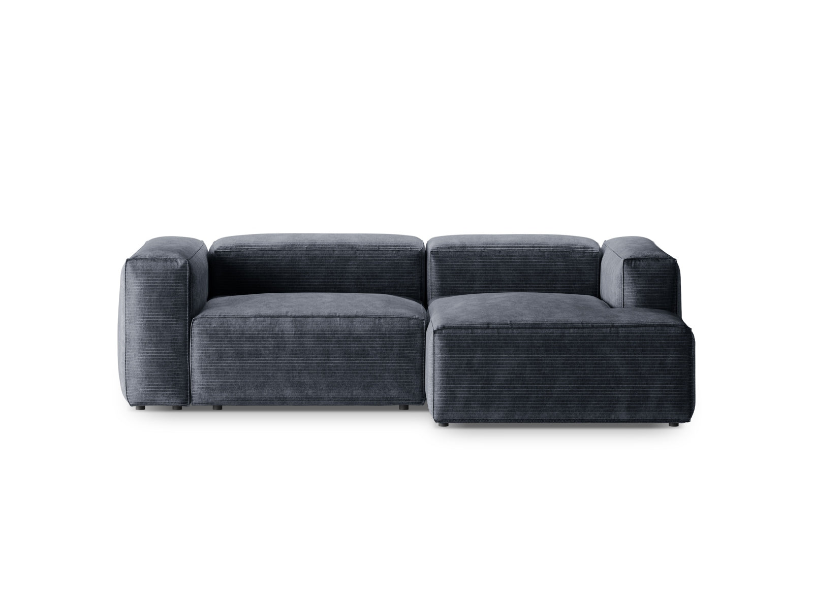 Bergamo Modular Ecksofa rechts 2 Sitzer in Muted Blue präsentiert im Onlineshop von KAQTU Design AG. Ecksofa rechts ist von Cosmopolitan Design