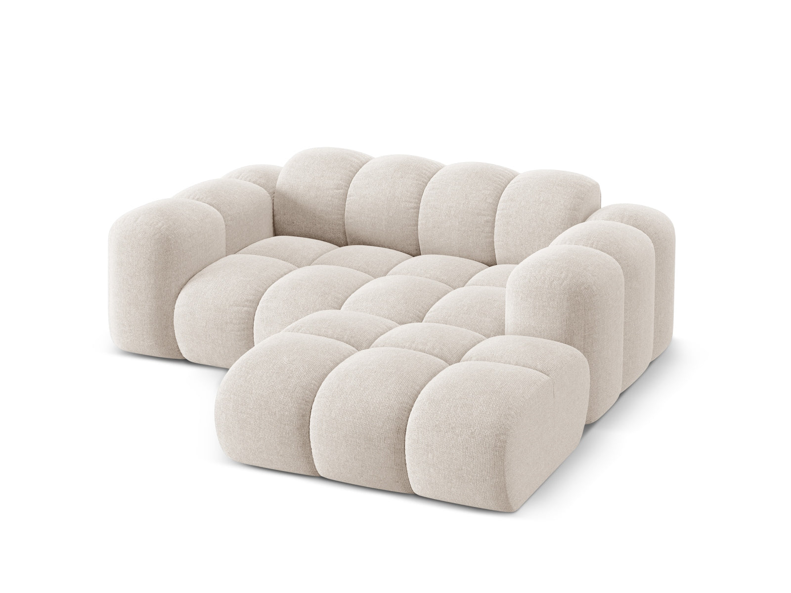 Modernes 2-Sitzer Ecksofa Treno in hellem Beige, ideal für gemütliche Wohnräume, erhältlich bei Cosmopolitan Design.